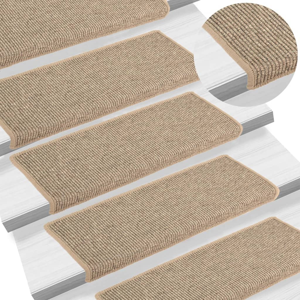 Trapmatten 15 st 65x21x4 cm Donkerbeige Rechthoekige Rand is nu te koop bij PeponiXL, paradijselijk wonen!