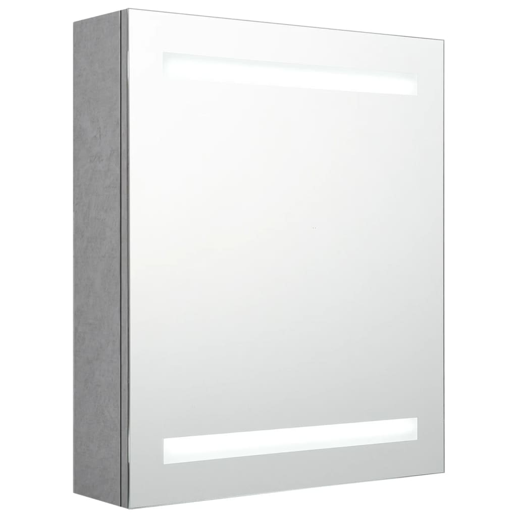 Badkamerkast met spiegel en LED 50x14x60 cm betongrijs is nu te koop bij PeponiXL, paradijselijk wonen!