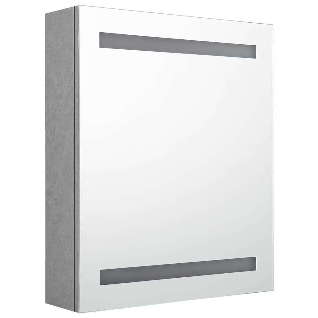 Badkamerkast met spiegel en LED 50x14x60 cm betongrijs is nu te koop bij PeponiXL, paradijselijk wonen!
