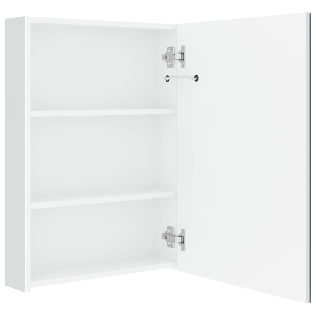 Badkamerkast met spiegel en LED 50x13x70 cm glanzend wit is nu te koop bij PeponiXL, paradijselijk wonen!