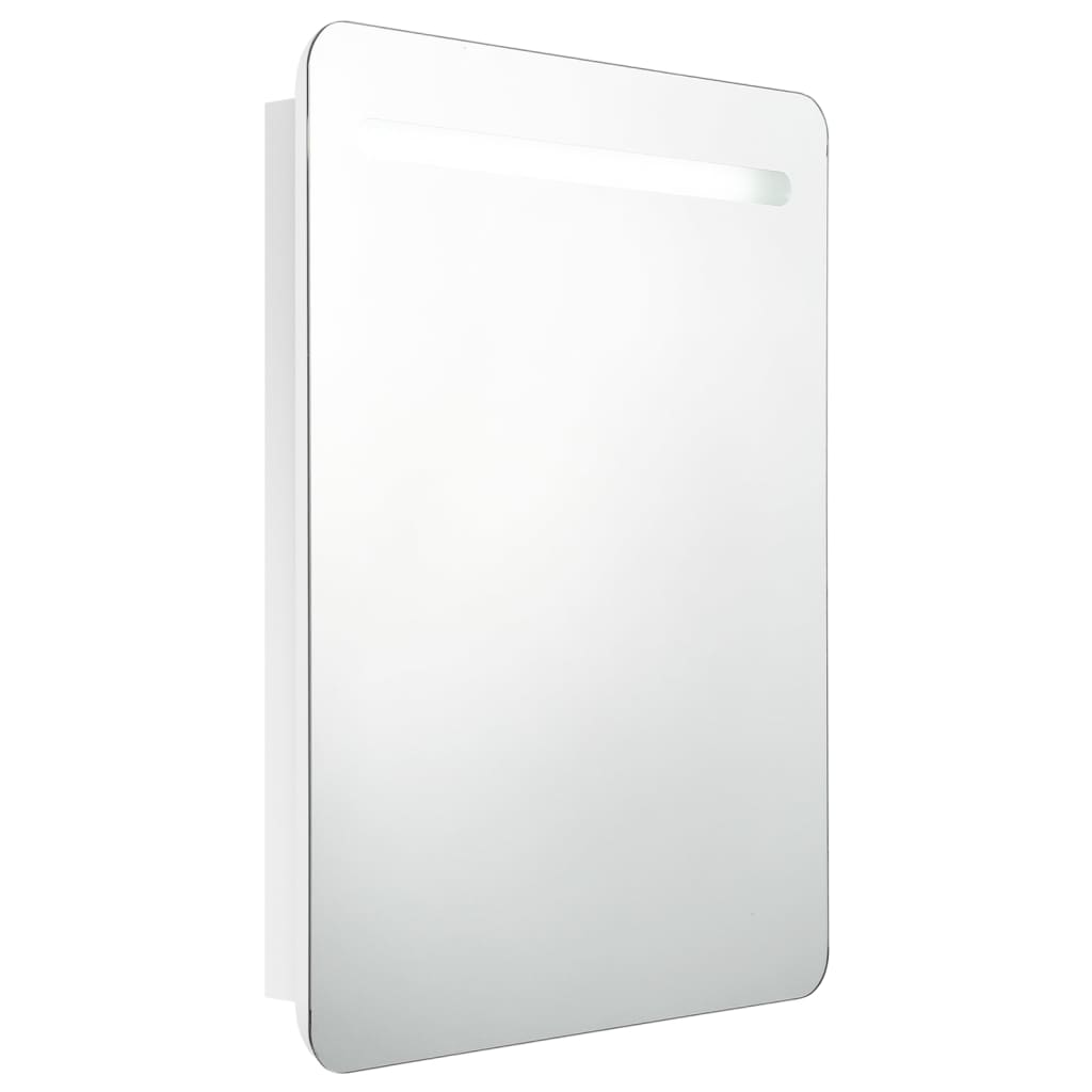 Badkamerkast met spiegel en LED 60x11x80 cm glanzend wit is nu te koop bij PeponiXL, paradijselijk wonen!