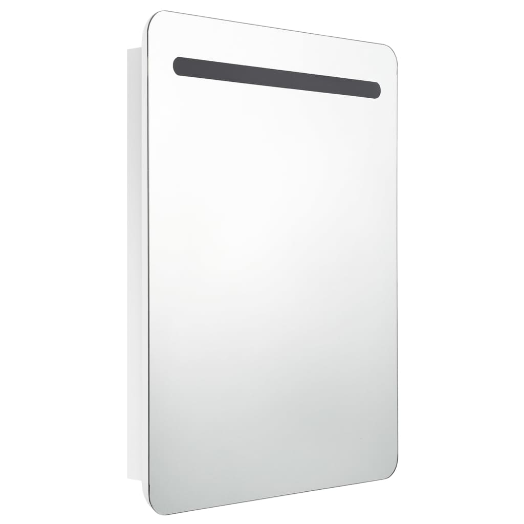 Badkamerkast met spiegel en LED 60x11x80 cm glanzend wit is nu te koop bij PeponiXL, paradijselijk wonen!