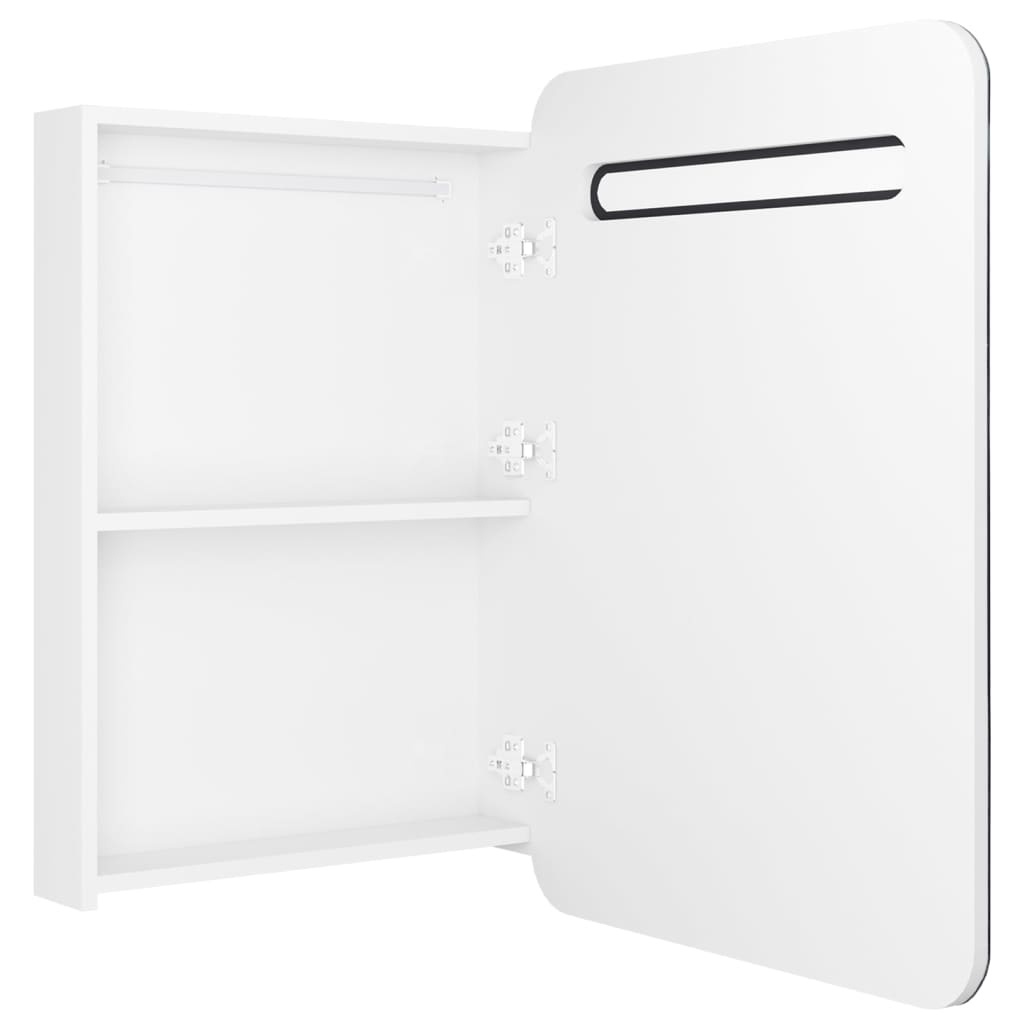 Badkamerkast met spiegel en LED 60x11x80 cm glanzend wit is nu te koop bij PeponiXL, paradijselijk wonen!