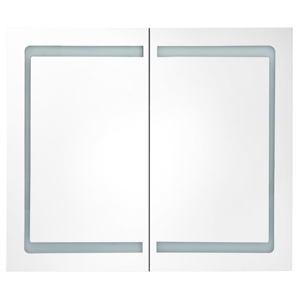 Badkamerkast met spiegel en LED 80x12x68 cm betongrijs is nu te koop bij PeponiXL, paradijselijk wonen!