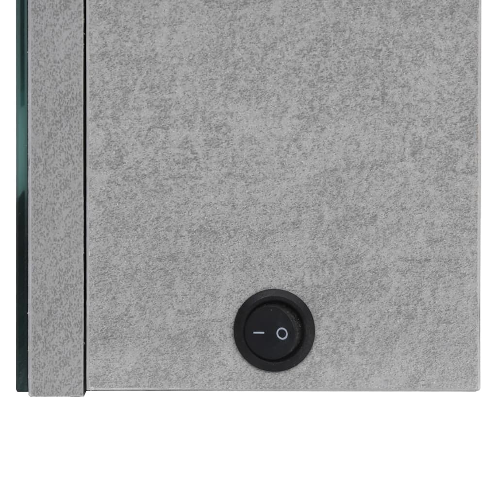 Badkamerkast met spiegel en LED 62x14x60 cm betongrijs is nu te koop bij PeponiXL, paradijselijk wonen!