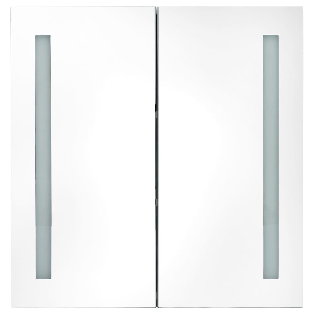 Badkamerkast met spiegel en LED 62x14x60 cm glanzend grijs is nu te koop bij PeponiXL, paradijselijk wonen!