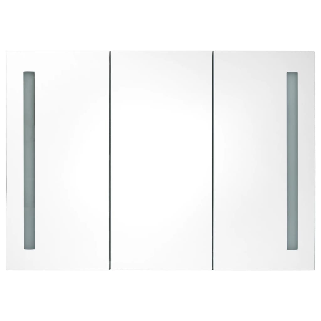 Badkamerkast met spiegel en LED 89x14x62 cm betongrijs is nu te koop bij PeponiXL, paradijselijk wonen!