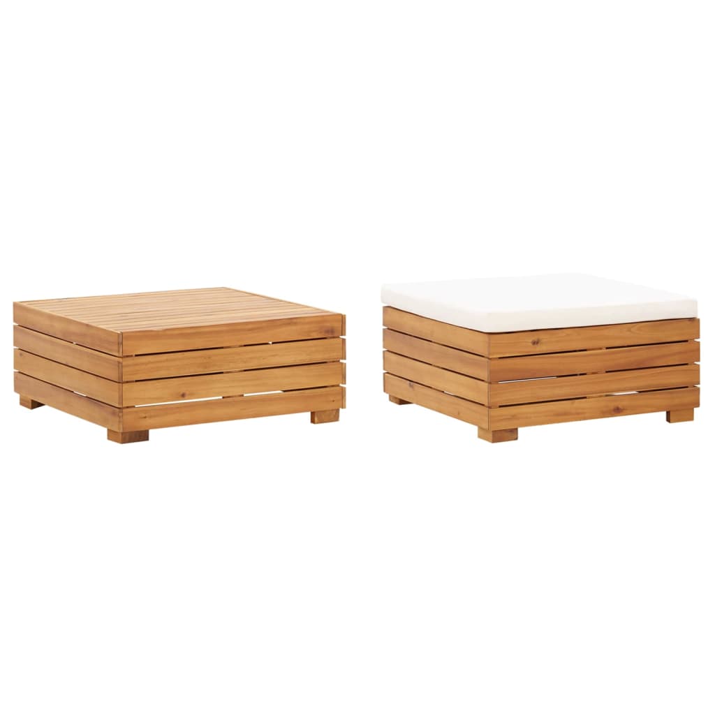 Tuintafel en voetensteun met kussen massief acaciahout is nu te koop bij PeponiXL, paradijselijk wonen!