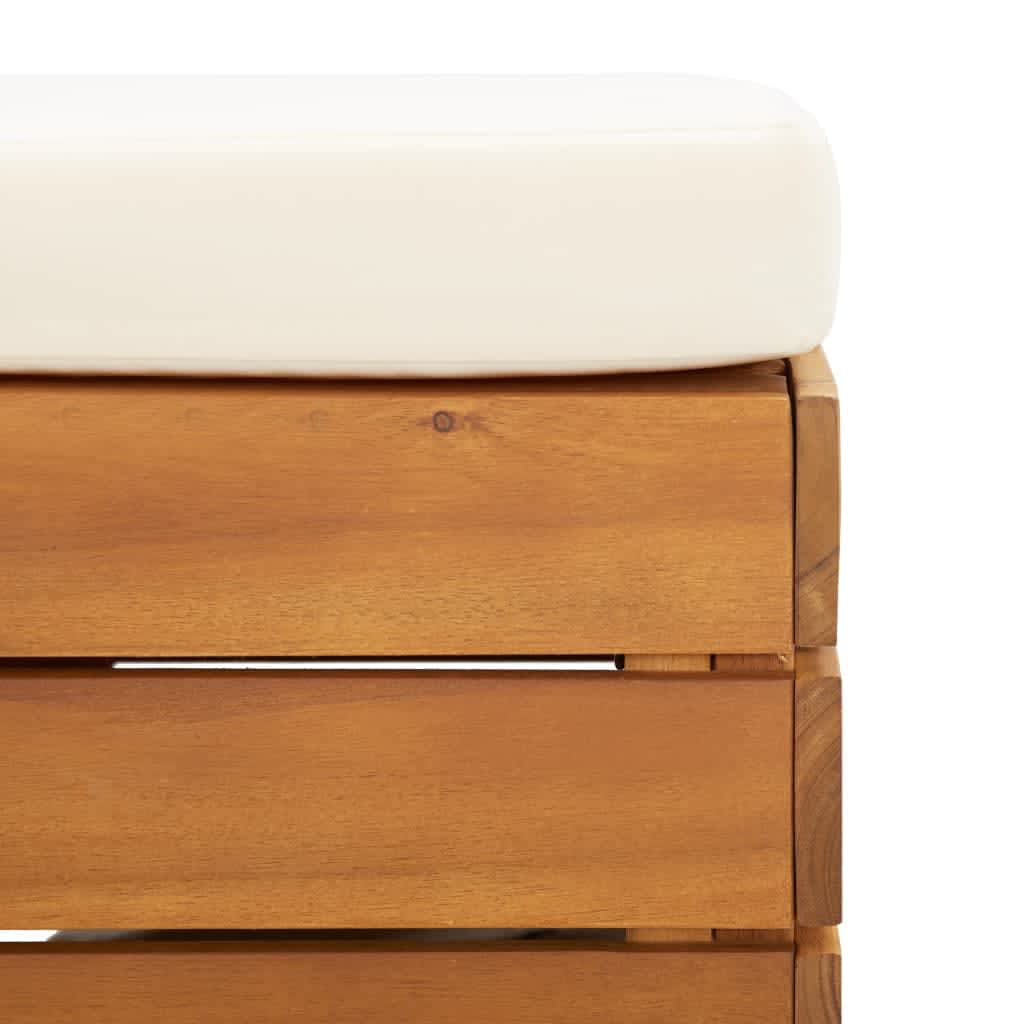 Tuintafel en voetensteun met kussen massief acaciahout is nu te koop bij PeponiXL, paradijselijk wonen!