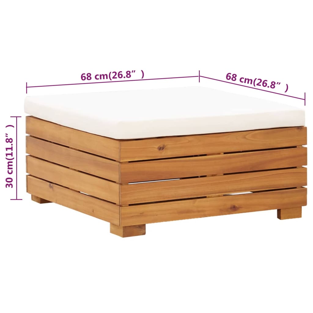 Tuintafel en voetensteun met kussen massief acaciahout is nu te koop bij PeponiXL, paradijselijk wonen!