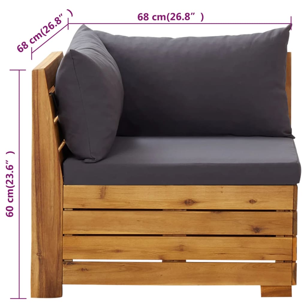 2-delige Loungeset met kussens massief acaciahout is nu te koop bij PeponiXL, paradijselijk wonen!