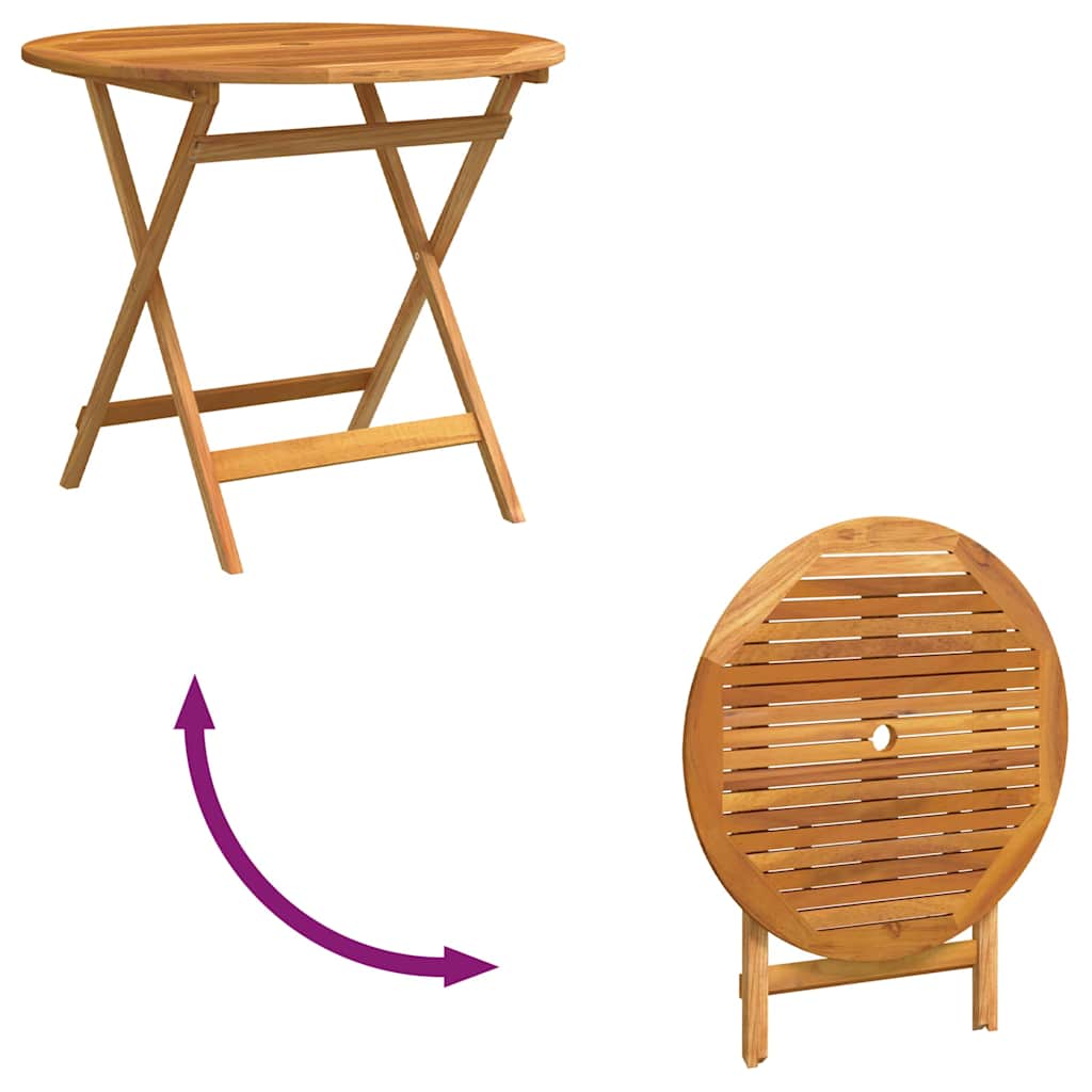 Tuintafel inklapbaar Ø90x75 cm massief eucalyptushout is nu te koop bij PeponiXL, paradijselijk wonen!