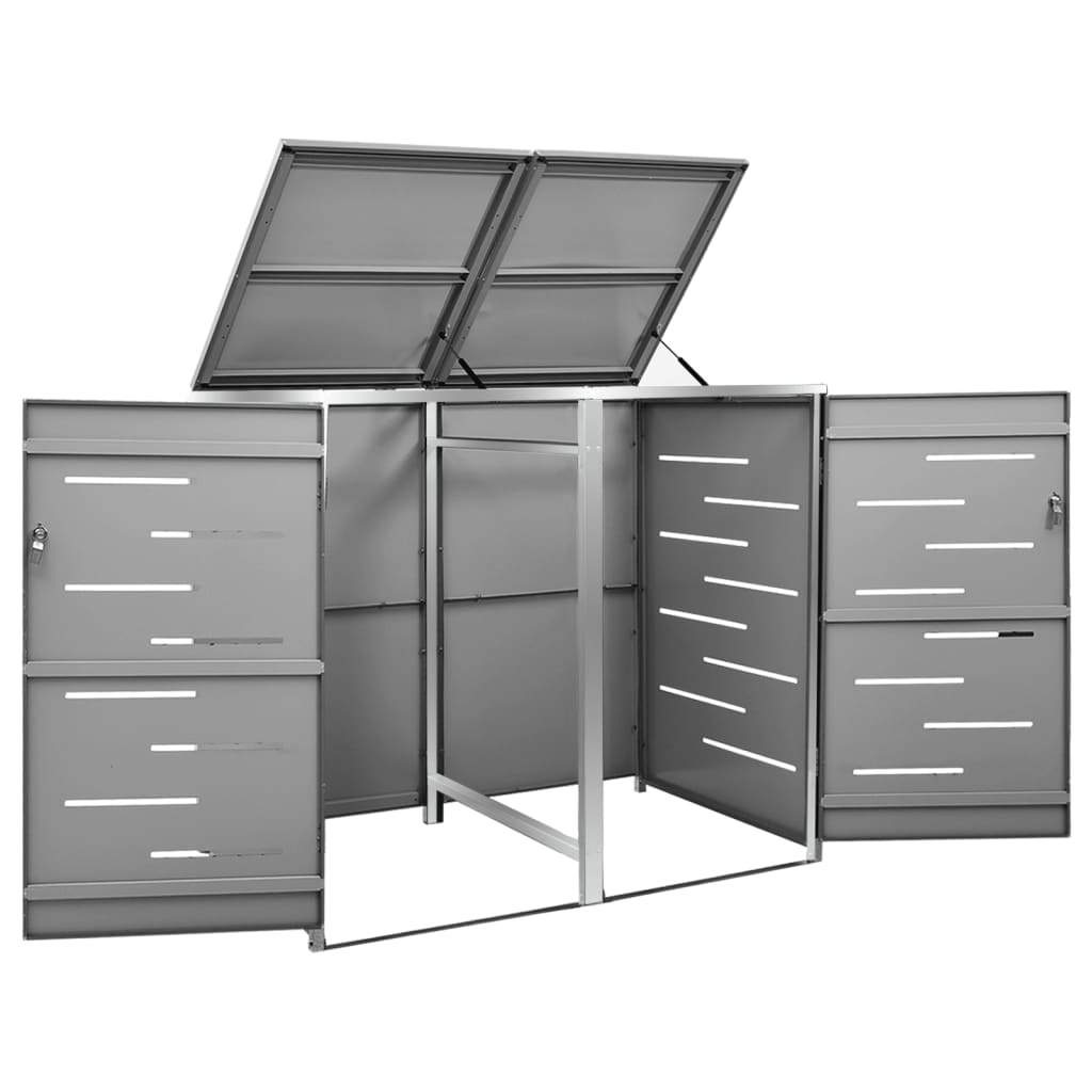 Containerberging dubbel 138x77,5x115 cm roestvrij staal is nu te koop bij PeponiXL, paradijselijk wonen!