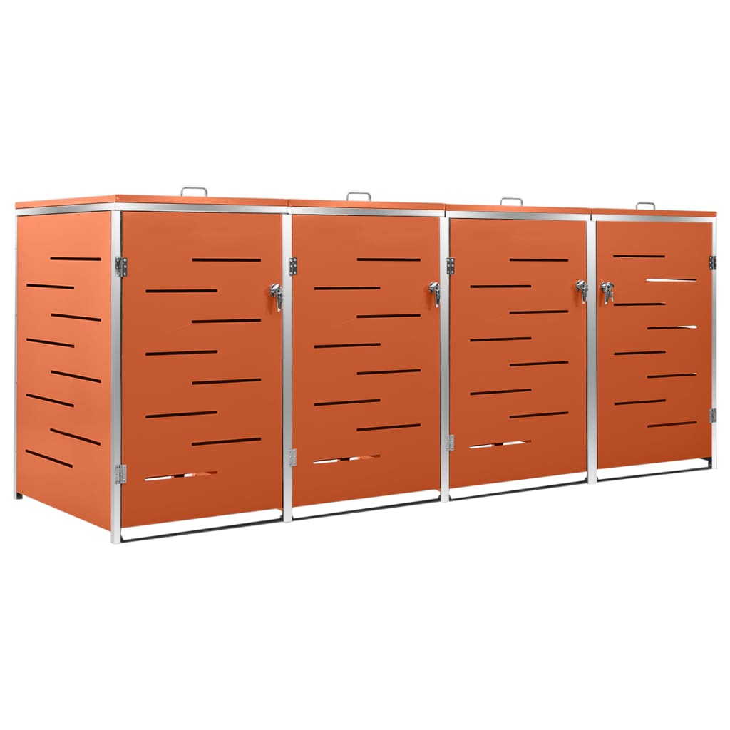 Containerberging vierdubbel 276,5x77,5x112,5 cm roestvrij staal is nu te koop bij PeponiXL, paradijselijk wonen!