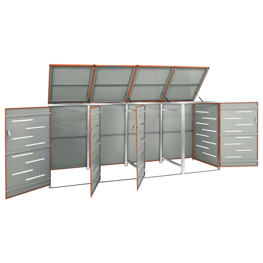 Containerberging vierdubbel 276,5x77,5x112,5 cm roestvrij staal is nu te koop bij PeponiXL, paradijselijk wonen!