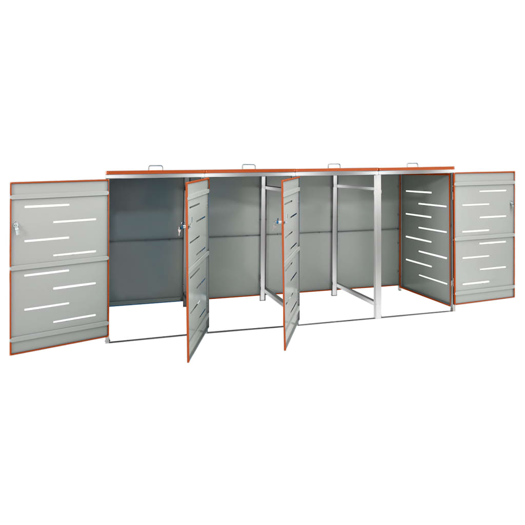 Containerberging vierdubbel 276,5x77,5x112,5 cm roestvrij staal is nu te koop bij PeponiXL, paradijselijk wonen!