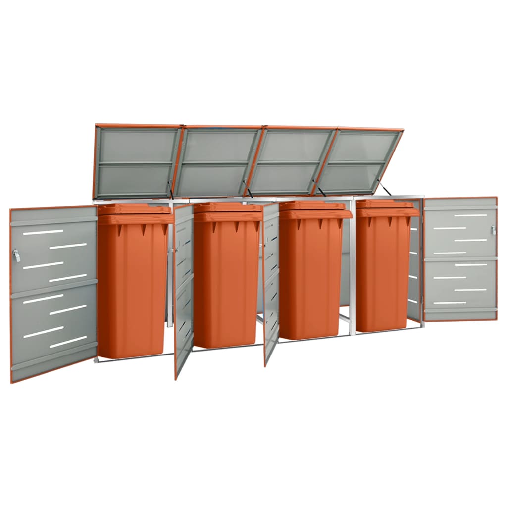 Containerberging vierdubbel 276,5x77,5x112,5 cm roestvrij staal is nu te koop bij PeponiXL, paradijselijk wonen!