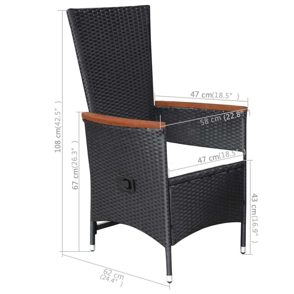 3-delige Tuinset zwart is nu te koop bij PeponiXL, paradijselijk wonen!