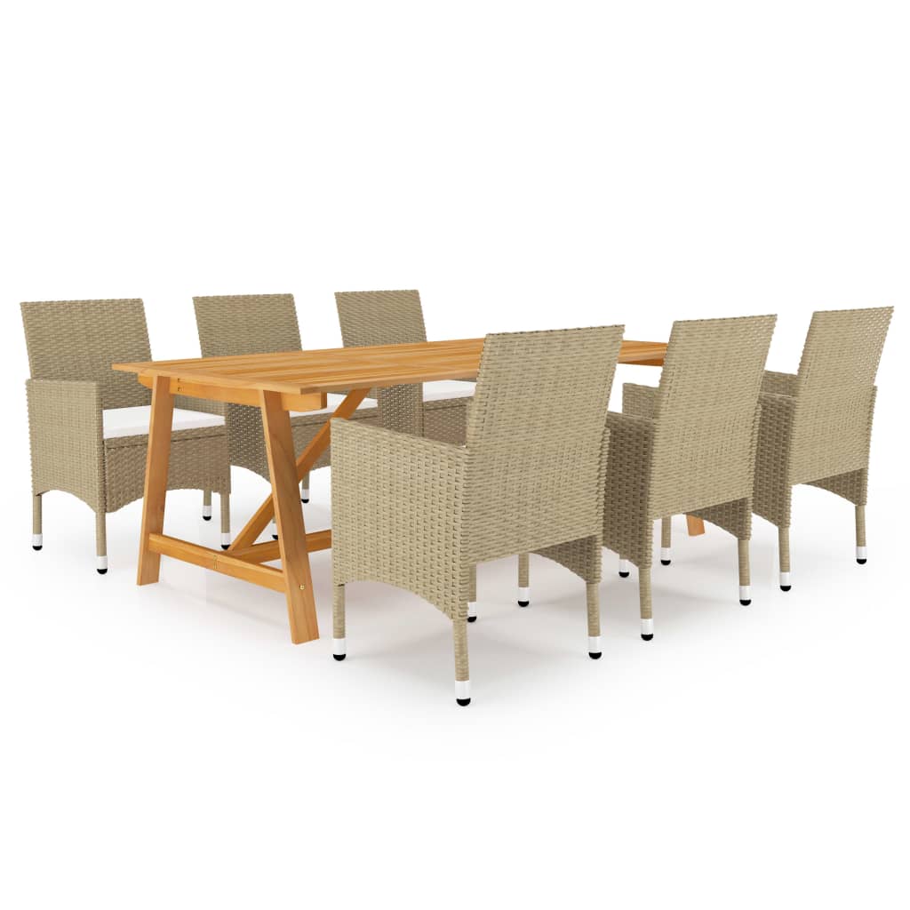 7-delige Tuinset beige is nu te koop bij PeponiXL, paradijselijk wonen!