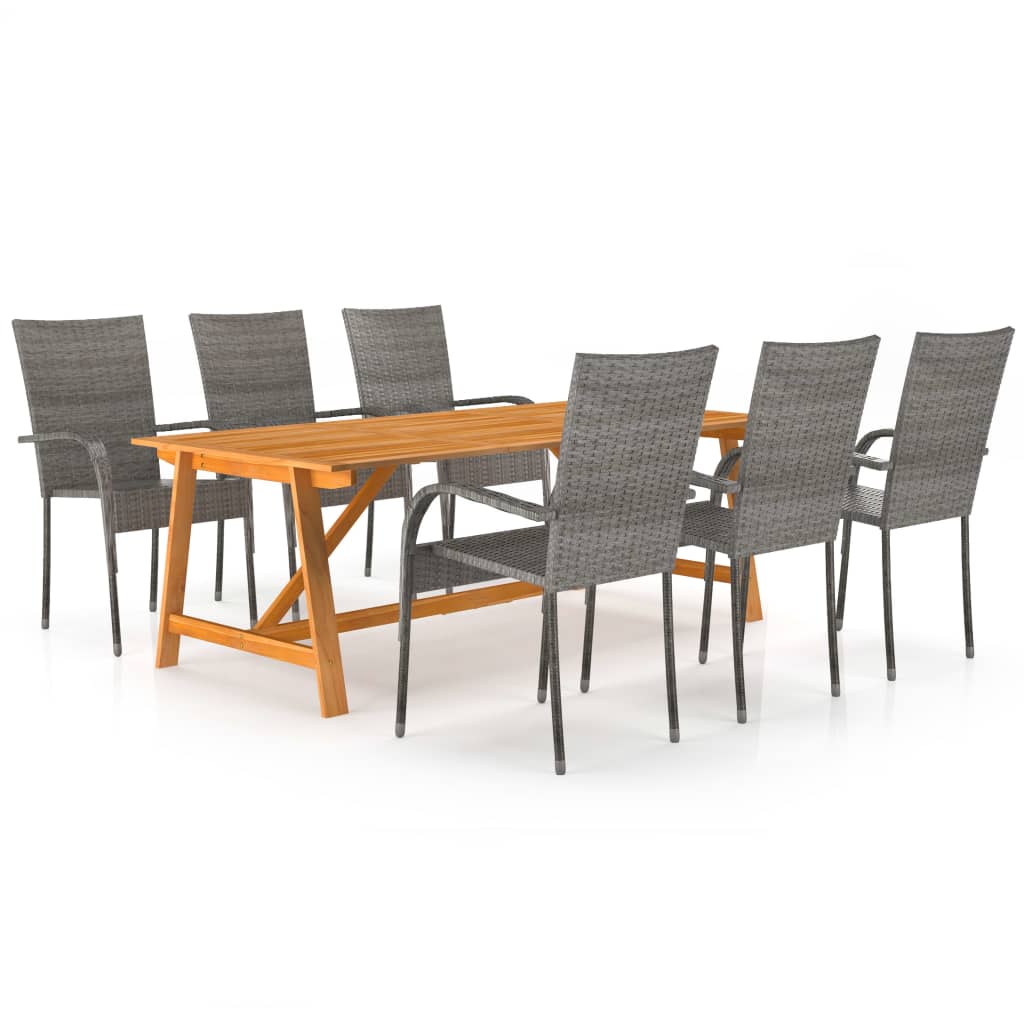 7-delige Tuinset grijs is nu te koop bij PeponiXL, paradijselijk wonen!