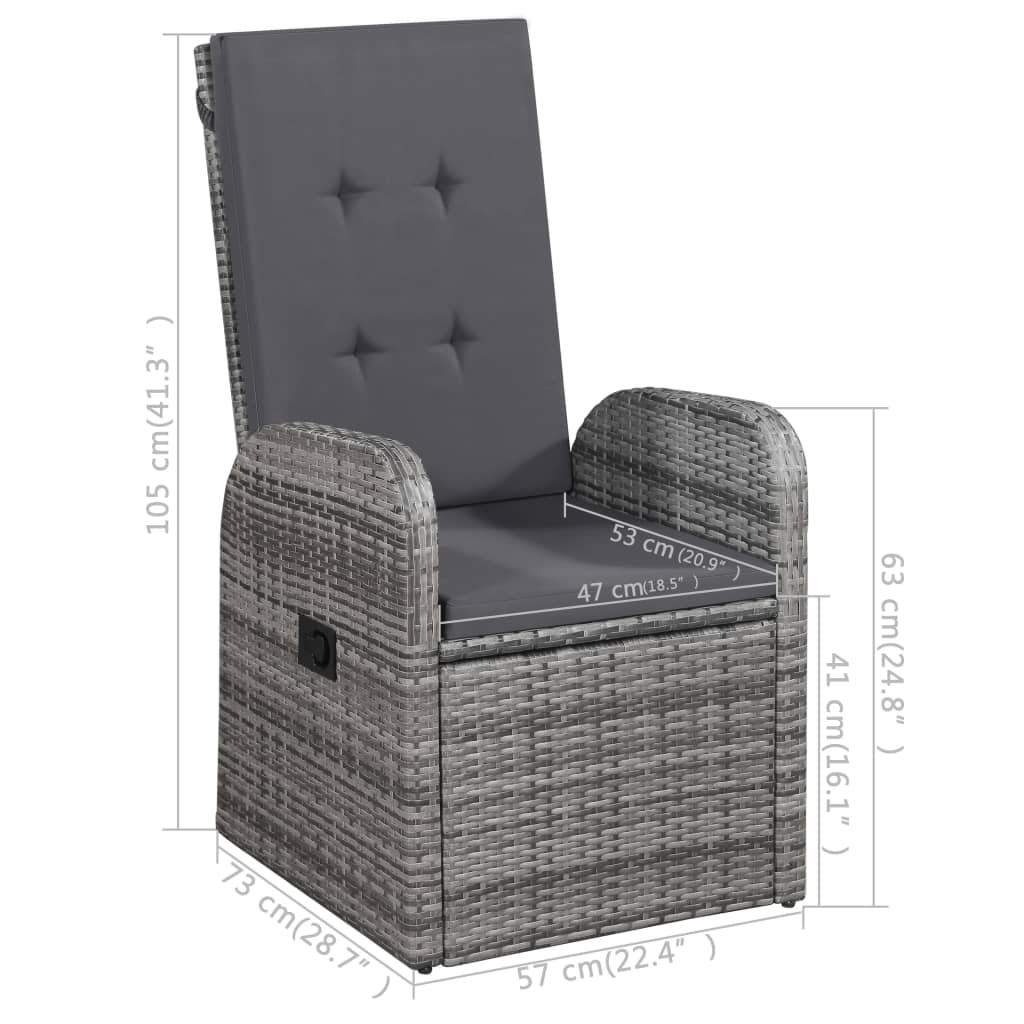 7-delige Tuinset grijs is nu te koop bij PeponiXL, paradijselijk wonen!