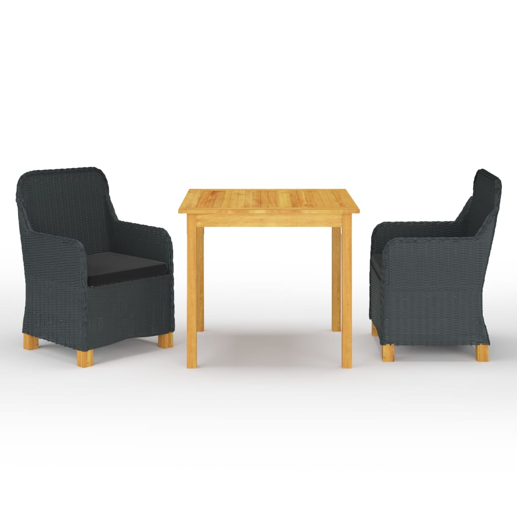 3-delige Tuinset donkergrijs is nu te koop bij PeponiXL, paradijselijk wonen!