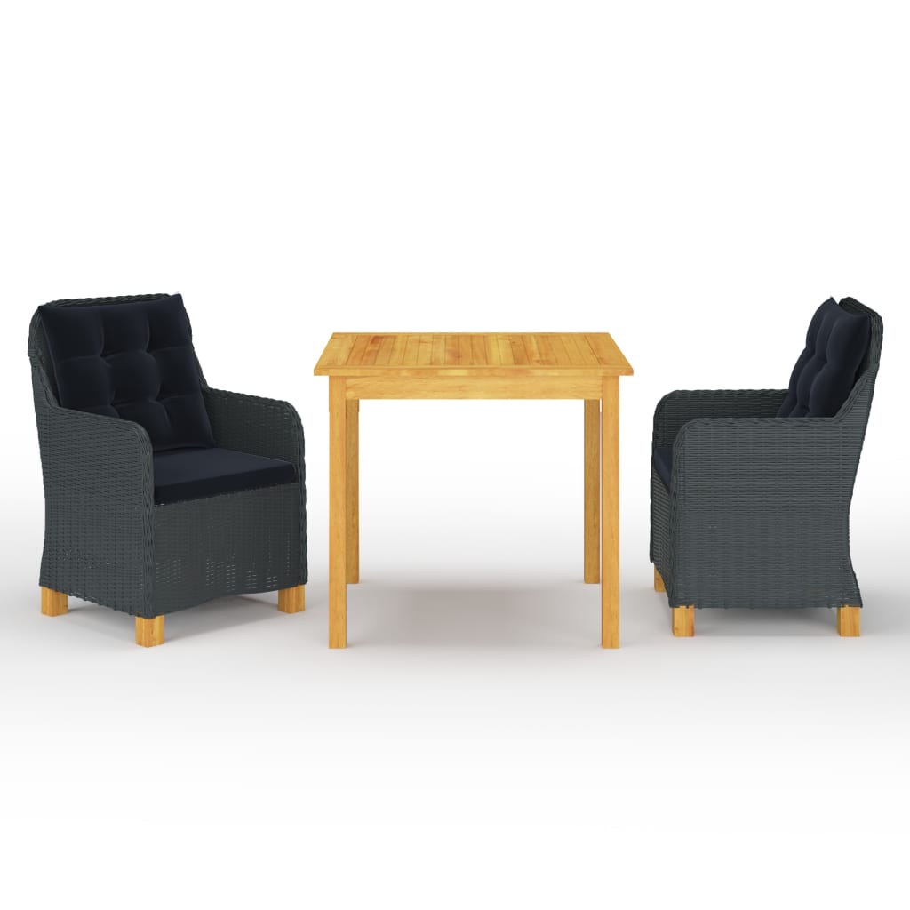 3-delige Tuinset donkergrijs is nu te koop bij PeponiXL, paradijselijk wonen!