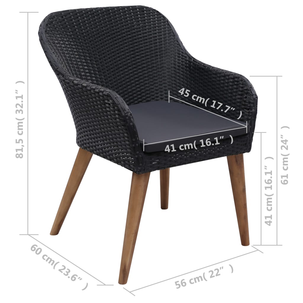 7-delige Tuinset zwart is nu te koop bij PeponiXL, paradijselijk wonen!