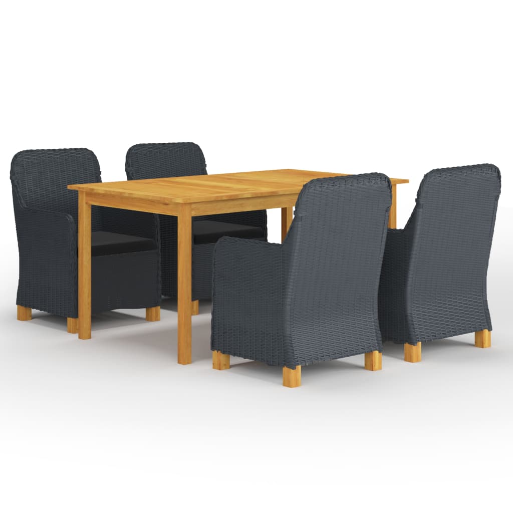 5-delige Tuinset donkergrijs is nu te koop bij PeponiXL, paradijselijk wonen!