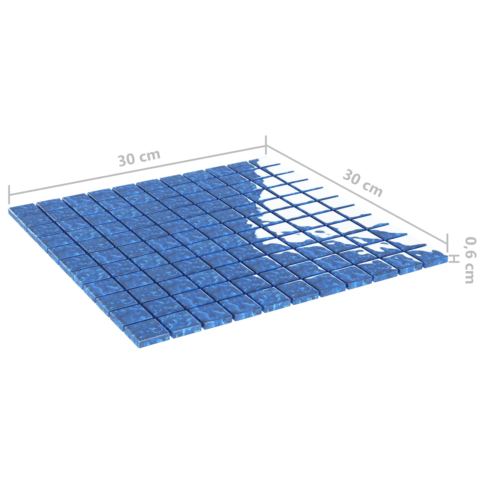 Mozaïek Tegel 11 pcs Blauw 50 x 50 cm Glas is nu te koop bij PeponiXL, paradijselijk wonen!