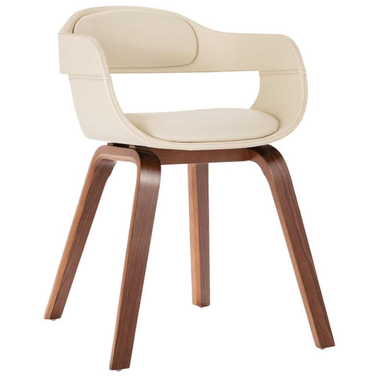Eetkamerstoel gebogen hout en kunstleer wit is nu te koop bij PeponiXL, paradijselijk wonen!