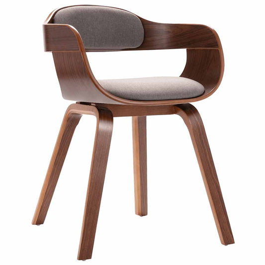Eetkamerstoel gebogen hout en stof taupe is nu te koop bij PeponiXL, paradijselijk wonen!