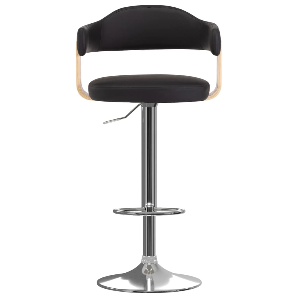 Barkrukken 2 st gebogen hout en kunstleer zwart is nu te koop bij PeponiXL, paradijselijk wonen!