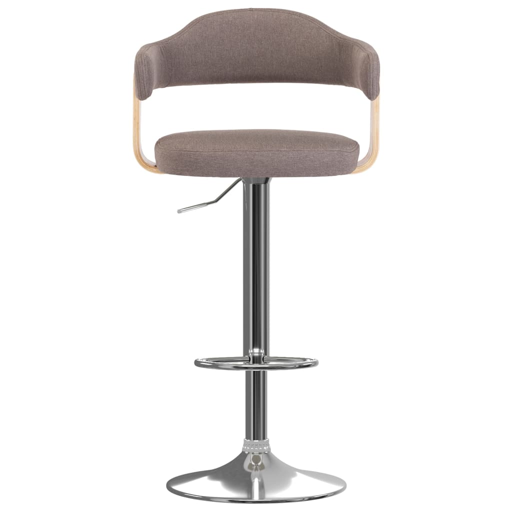 Barkrukken 2 st gebogen hout en stof taupe is nu te koop bij PeponiXL, paradijselijk wonen!