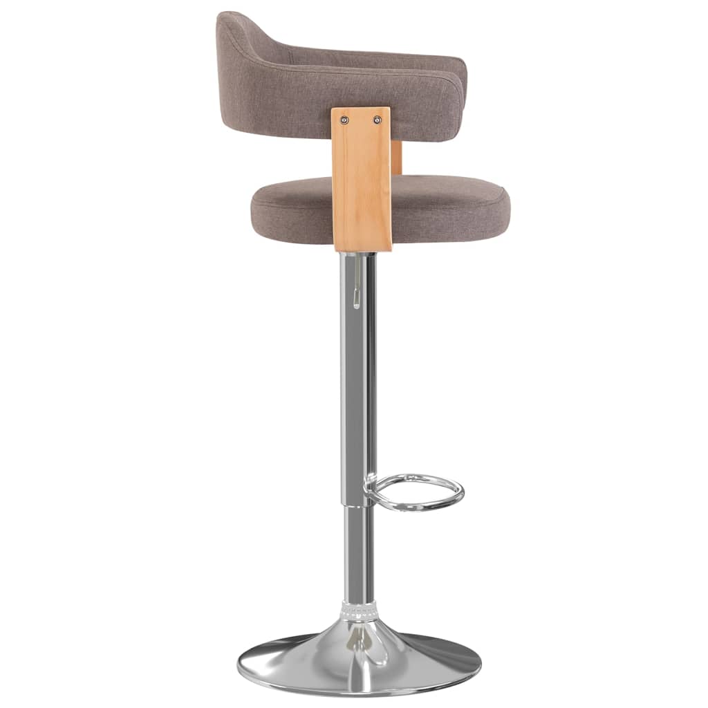 Barkrukken 2 st gebogen hout en stof taupe is nu te koop bij PeponiXL, paradijselijk wonen!