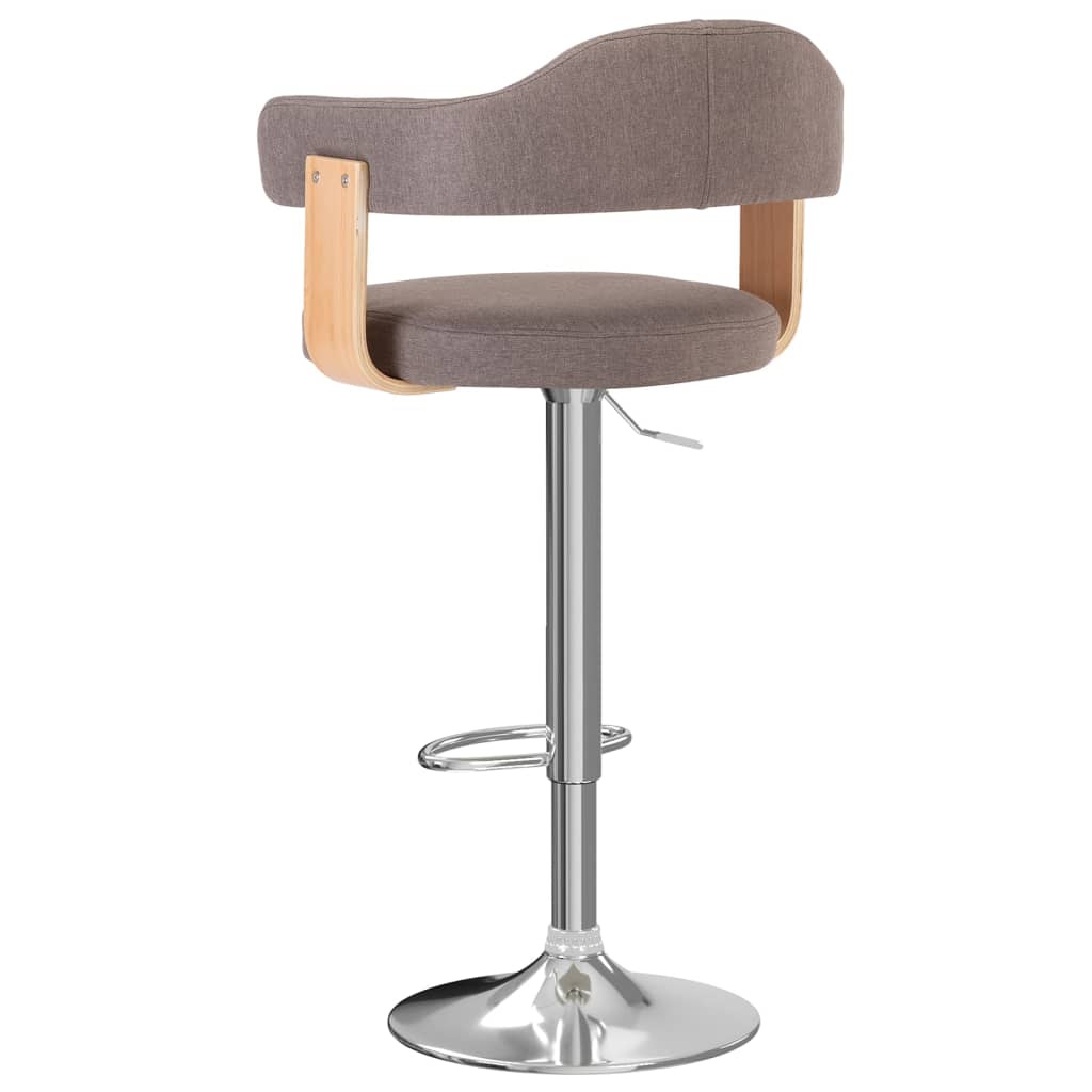 Barkrukken 2 st gebogen hout en stof taupe is nu te koop bij PeponiXL, paradijselijk wonen!