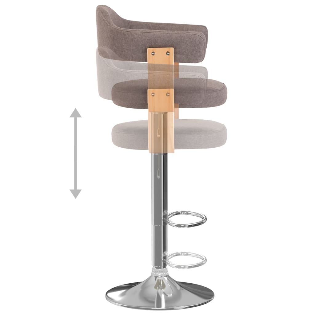 Barkrukken 2 st gebogen hout en stof taupe is nu te koop bij PeponiXL, paradijselijk wonen!