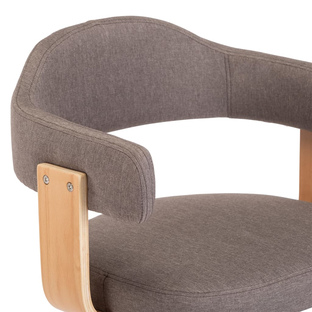 Barkrukken 2 st gebogen hout en stof taupe is nu te koop bij PeponiXL, paradijselijk wonen!