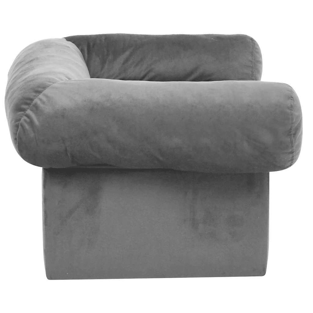 Hondenbank met lade 75x50x38 cm pluche grijs is nu te koop bij PeponiXL, paradijselijk wonen!