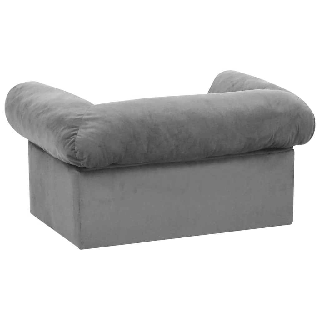 Hondenbank met lade 75x50x38 cm pluche grijs is nu te koop bij PeponiXL, paradijselijk wonen!