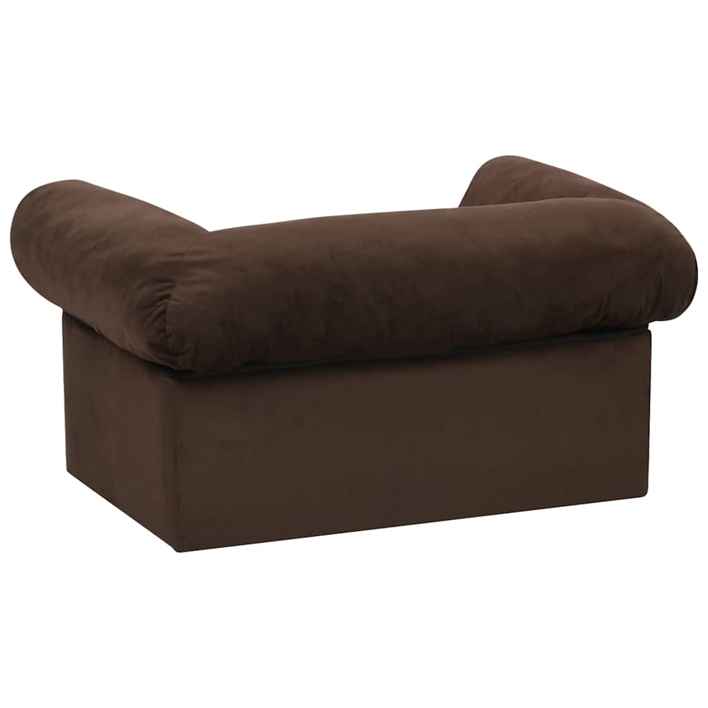 Hondenbank met lade 75x50x38 cm pluche bruin is nu te koop bij PeponiXL, paradijselijk wonen!
