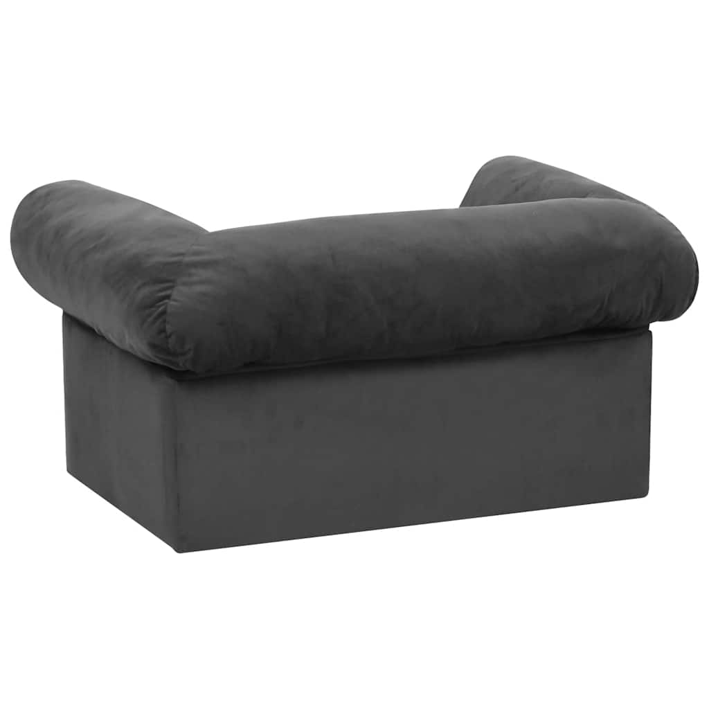 Hondenbank met lade 75x50x38 cm pluche donkergrijs is nu te koop bij PeponiXL, paradijselijk wonen!