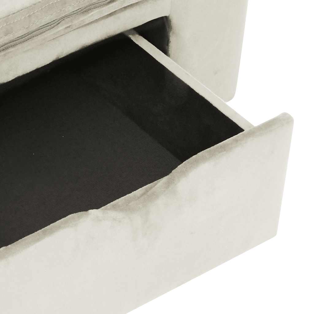 Hondenbank met lade 75x50x38 cm pluche crèmekleurig is nu te koop bij PeponiXL, paradijselijk wonen!