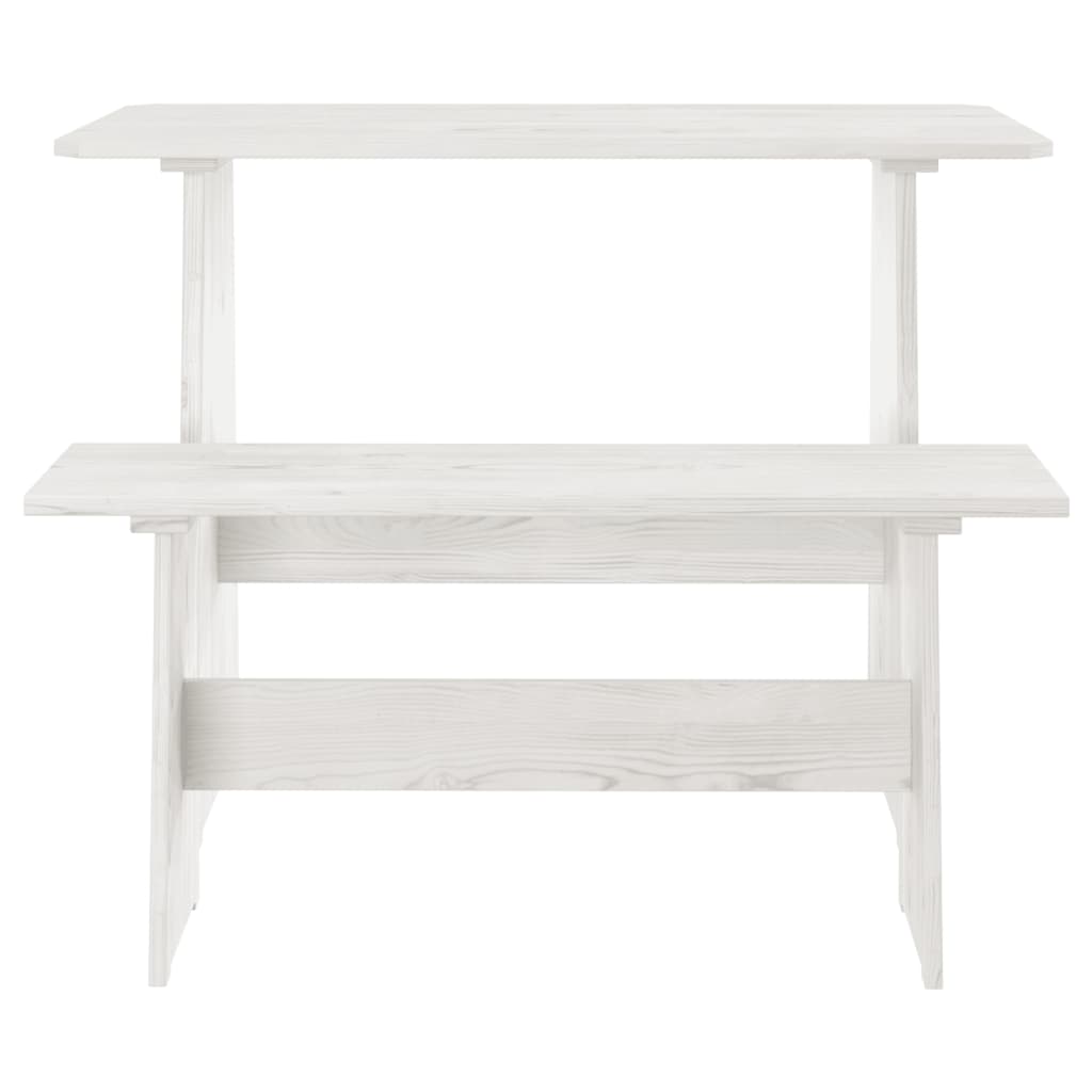 Eettafel met bankje REINE massief grenenhout wit is nu te koop bij PeponiXL, paradijselijk wonen!