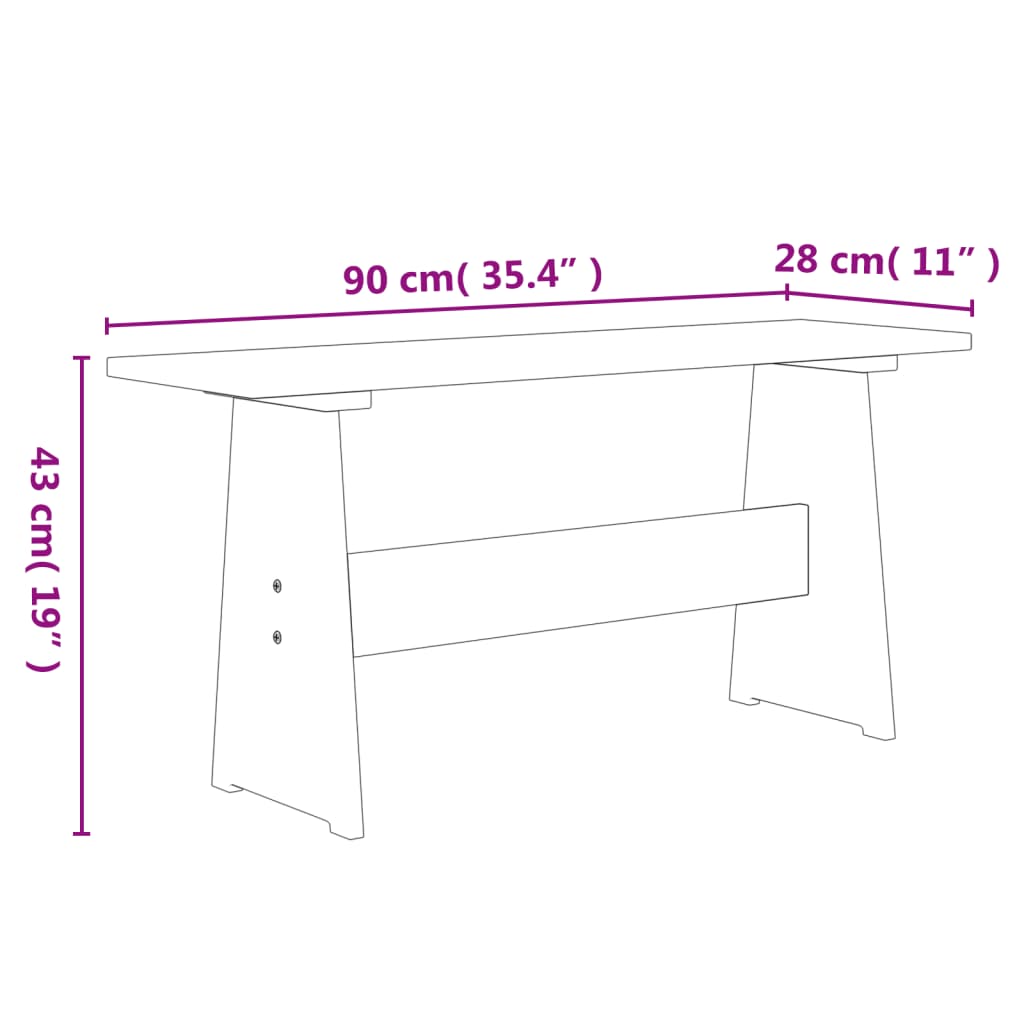 Eettafel met bankje REINE massief grenenhout wit is nu te koop bij PeponiXL, paradijselijk wonen!