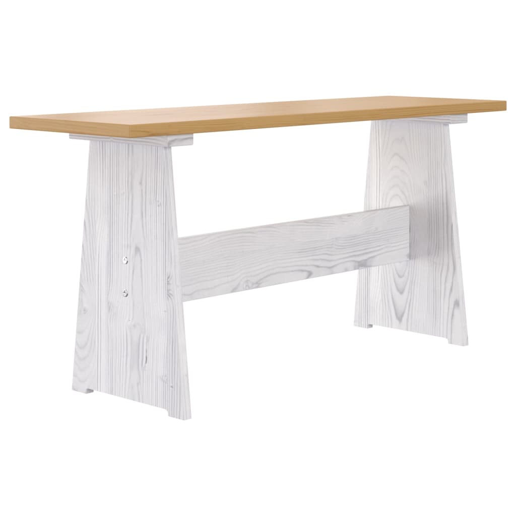 Eettafel met bankje REINE massief grenenhout honingbruin en wit is nu te koop bij PeponiXL, paradijselijk wonen!