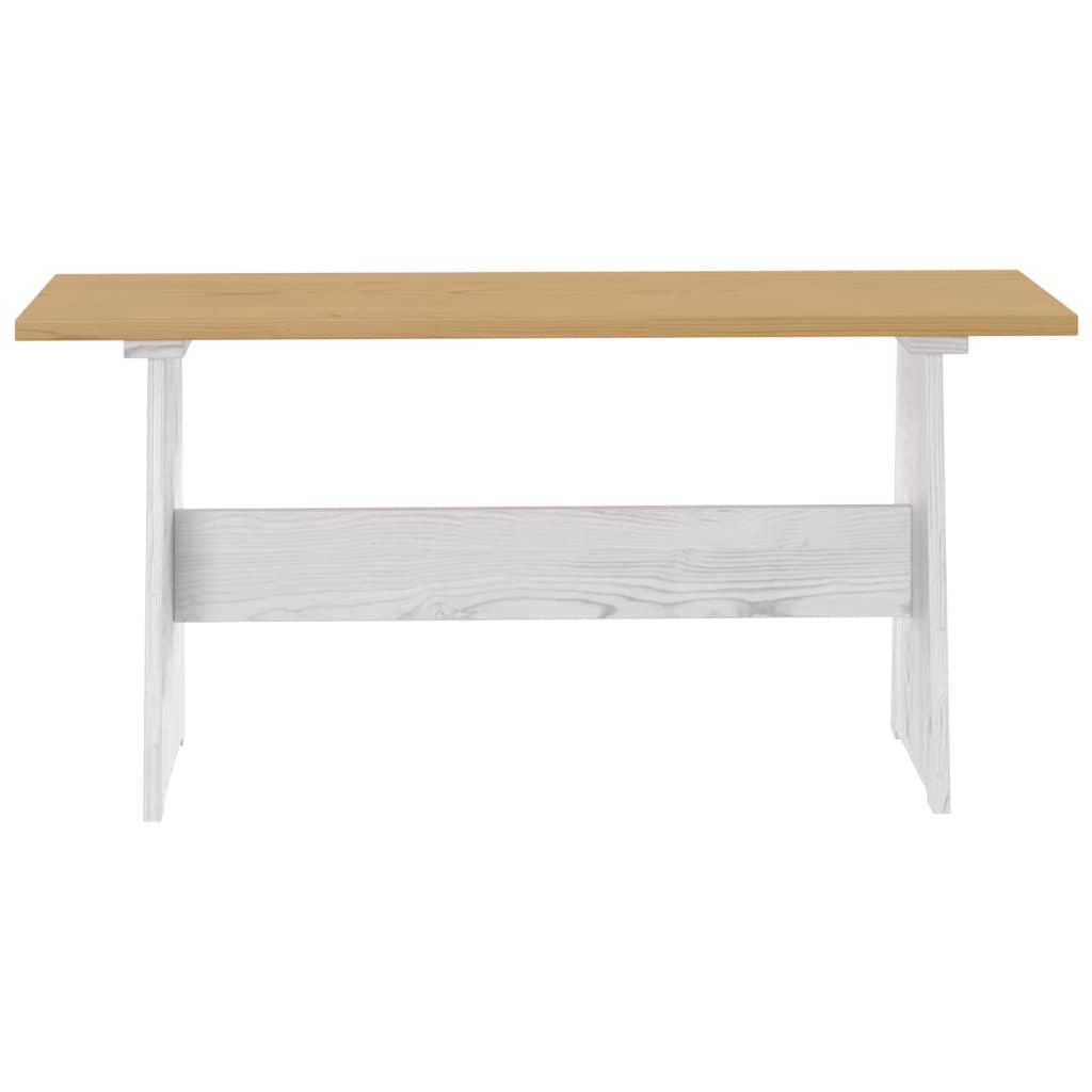 Eettafel met bankje REINE massief grenenhout honingbruin en wit is nu te koop bij PeponiXL, paradijselijk wonen!