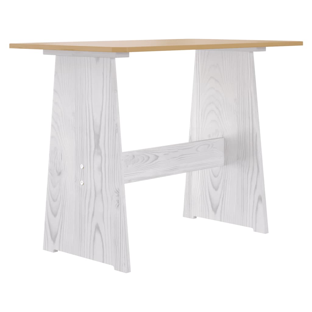 Eettafel met bankje REINE massief grenenhout honingbruin en wit is nu te koop bij PeponiXL, paradijselijk wonen!