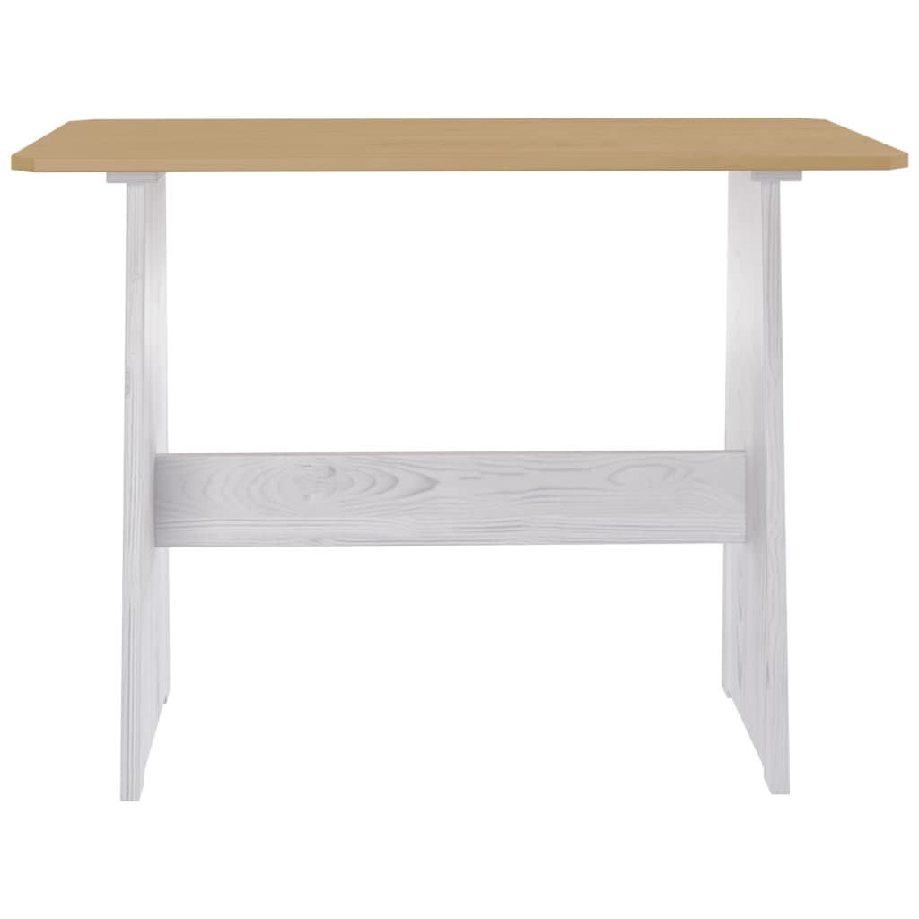 Eettafel met bankje REINE massief grenenhout honingbruin en wit is nu te koop bij PeponiXL, paradijselijk wonen!