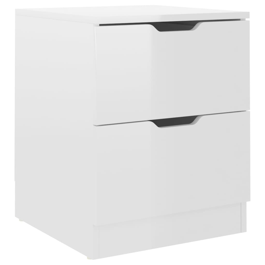 Nachtkastjes 2 st 40x40x50 cm bewerkt hout hoogglans wit is nu te koop bij PeponiXL, paradijselijk wonen!